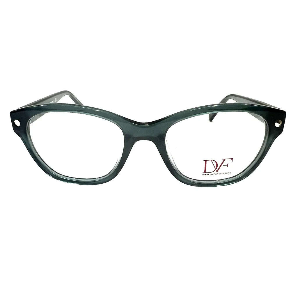 NEW Diane von Furstenberg DVF 5072 458 Glossy Green Eyeglasses Frames 50-19-135